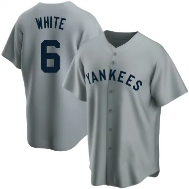 Gray Replica Roy White Men's New York Road Cooperstown Collection Jersey