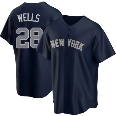 Navy Replica Austin Wells Youth New York Alternate Jersey